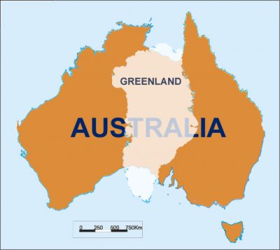 В свою очередь, Австралия намного меньше Гренландии